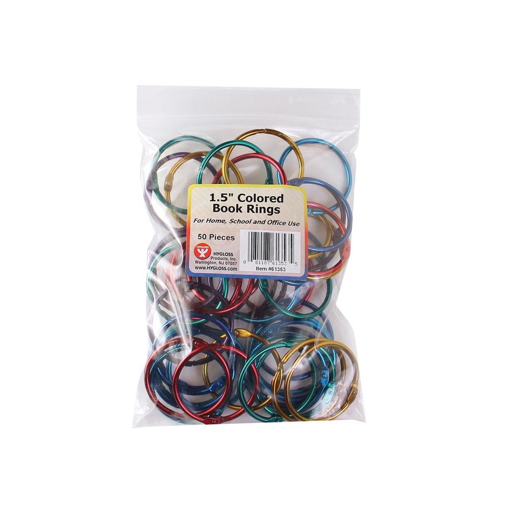 Metallic Book Ring, 1.5" Diameter, Pack of 50. Picture 1