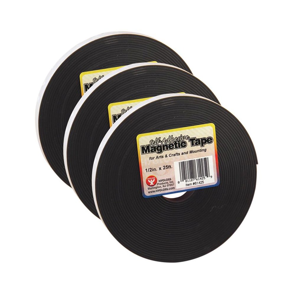 Magnetic Strips, 0.5" x 300" Per Roll, 3 Rolls. Picture 1