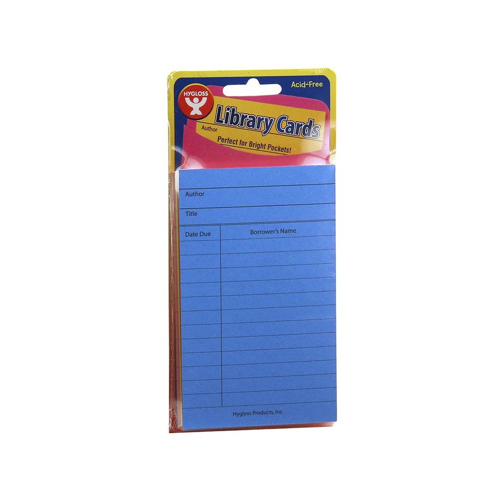 Library Cards, Assorted Colors, Pack of 500. Picture 1
