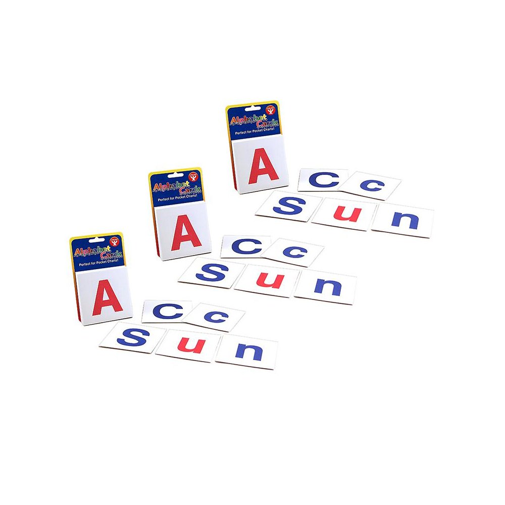 Upper Case & Lower Case Alphabet Cards, 60 Cards Per Pack, 3 Packs. Picture 1
