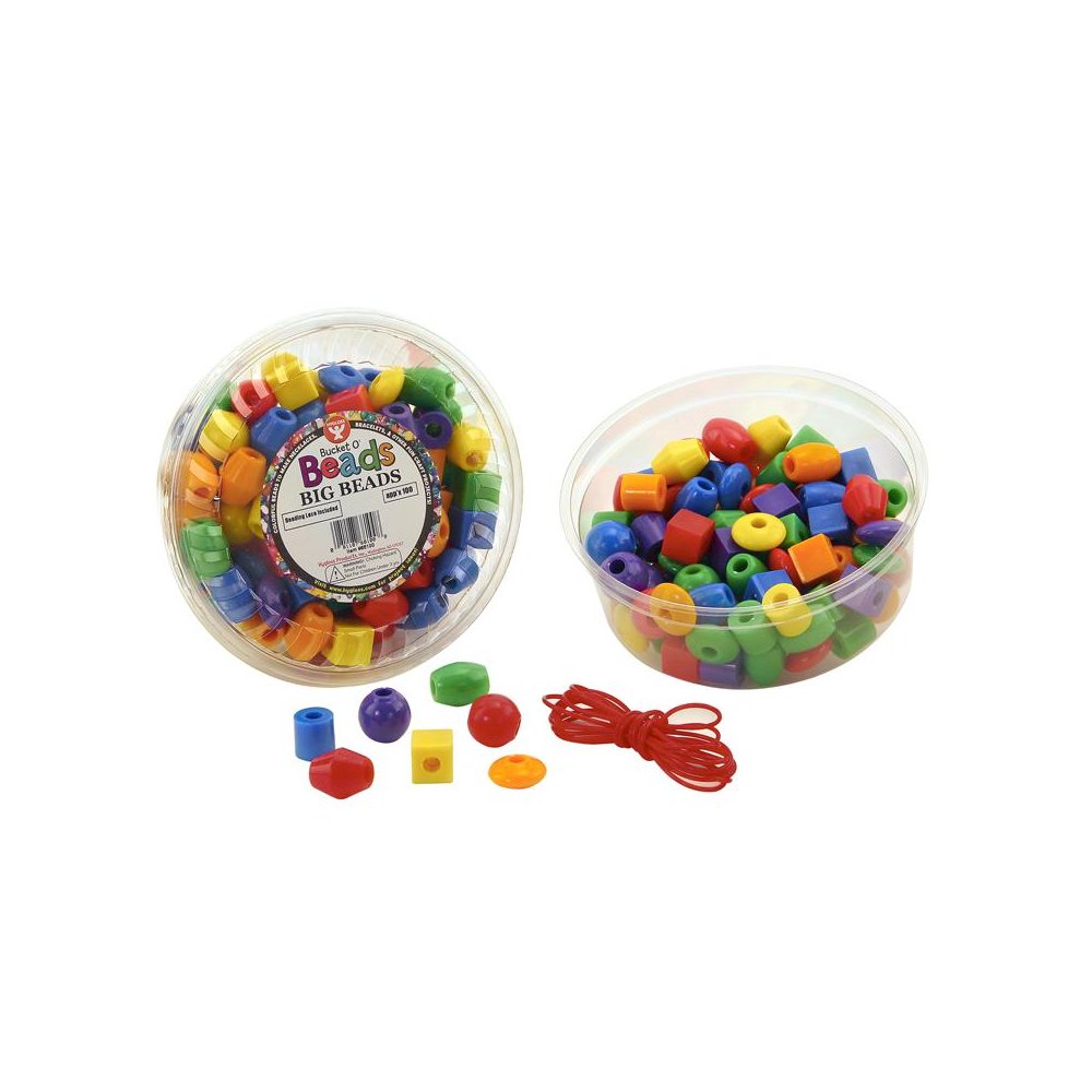 Bucket O' Beads, Big Beads with Lacing Lanyard, 16 oz. Opaque Assortment. Picture 1