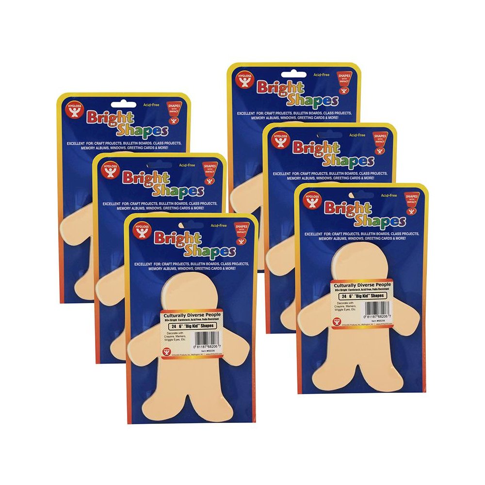 Rainbow Brights Family Cut-Outs, 6" Big Kid, 24 Per Pack, 6 Packs. Picture 1