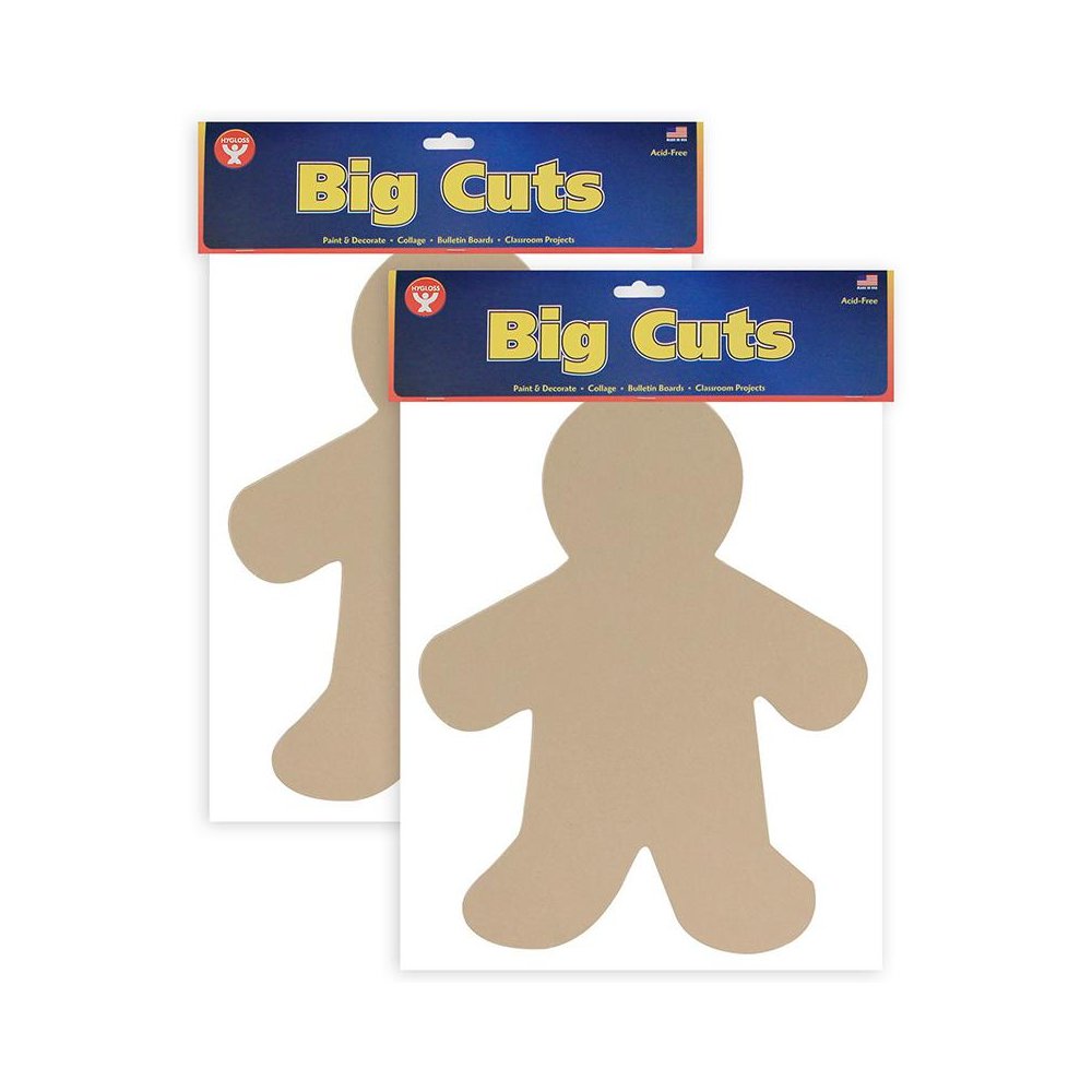 Multicultural Colors People Shape Card Stock Cut-Outs, 24 Per Pack, 2 Packs. Picture 1
