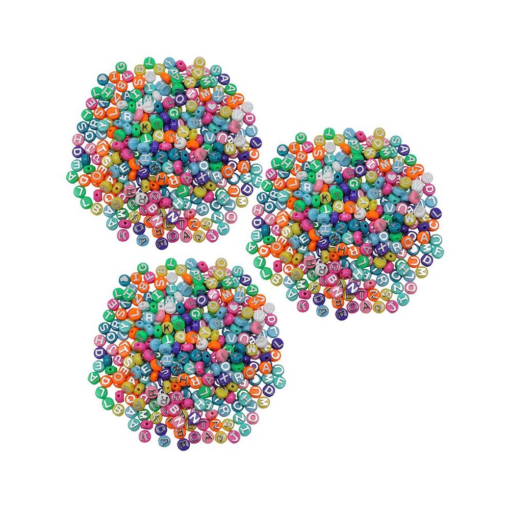 ABC Beads, Colored, 300 per pack, 3 packs total. Picture 1