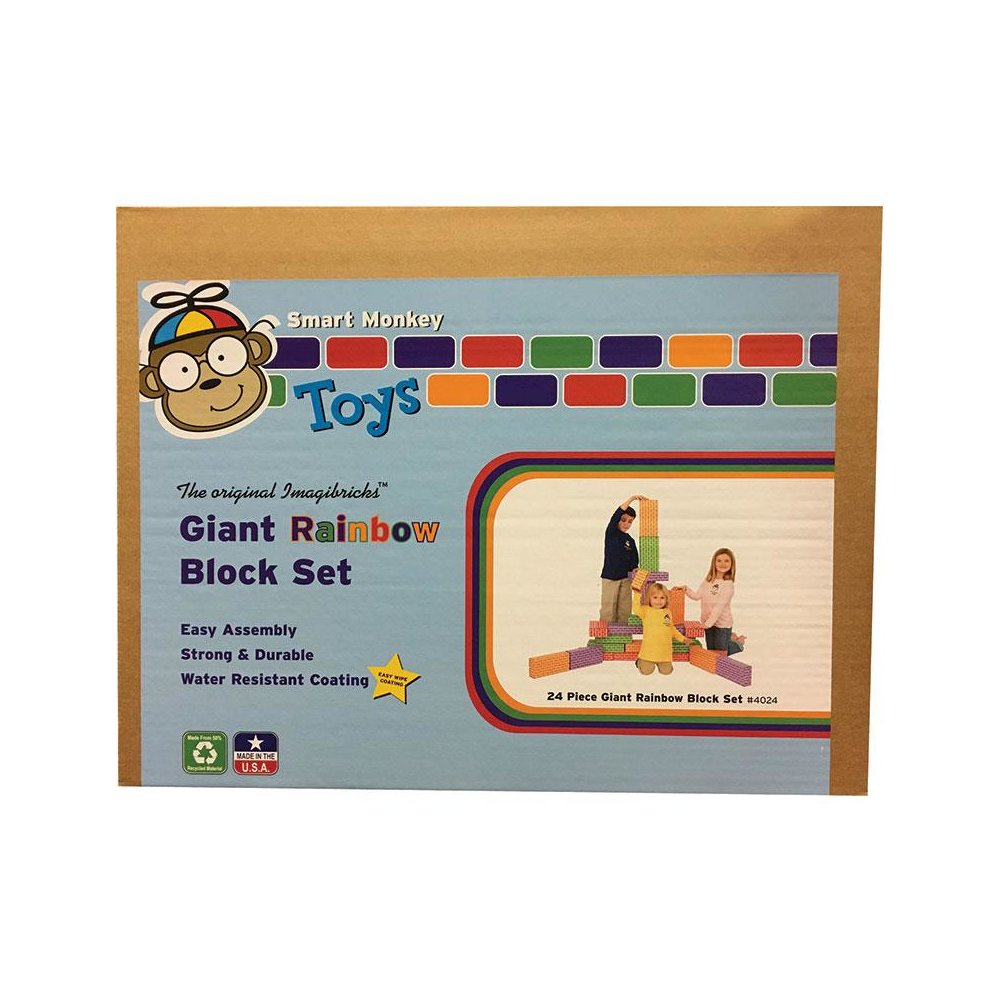 ImagiBRICKS Giant Rainbow Building Block Set, 24 Pieces. Picture 1