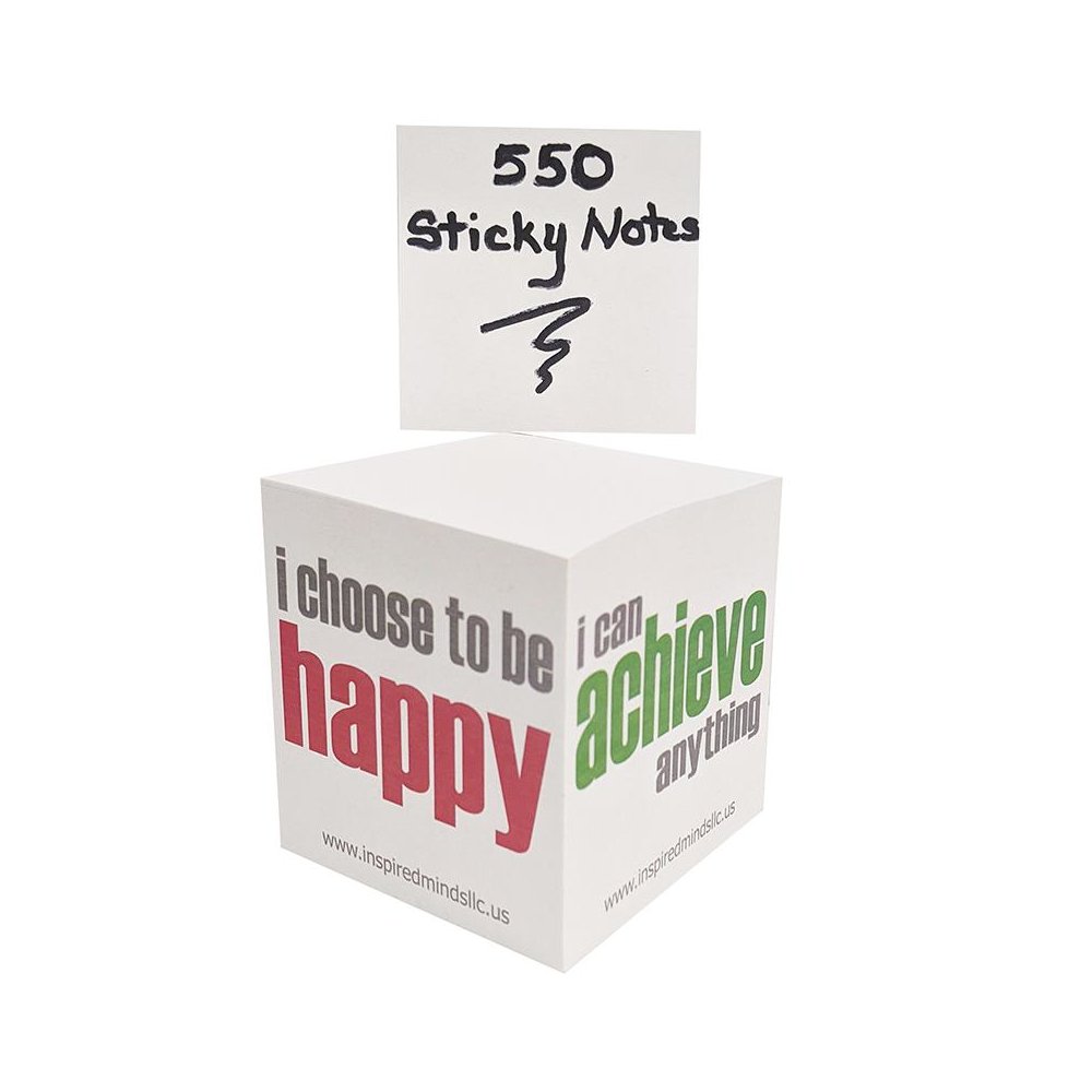 Inspirational Sticky Notes Memo Cube, 2-3/4", 550 Sheets. Picture 1