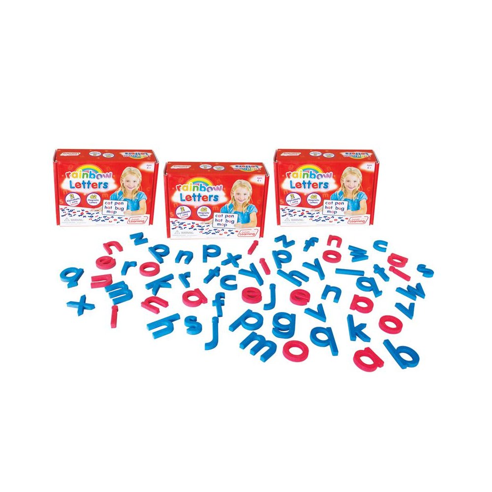 Rainbow Letters, Magnetic, 62 Per Pack, 3 Packs. Picture 1