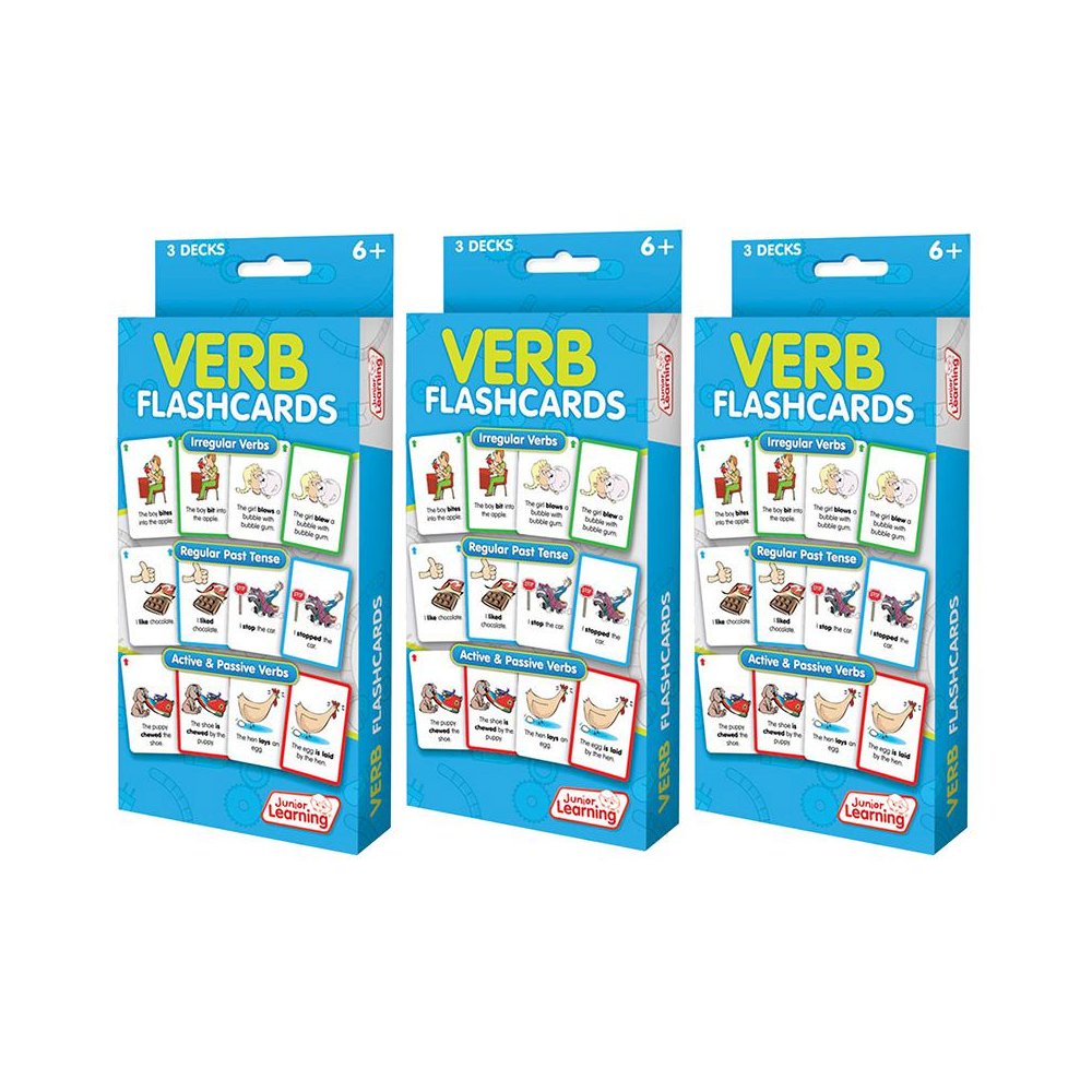 Verb Flashcards, 3 Sets Per Pack, 3 Packs. Picture 1
