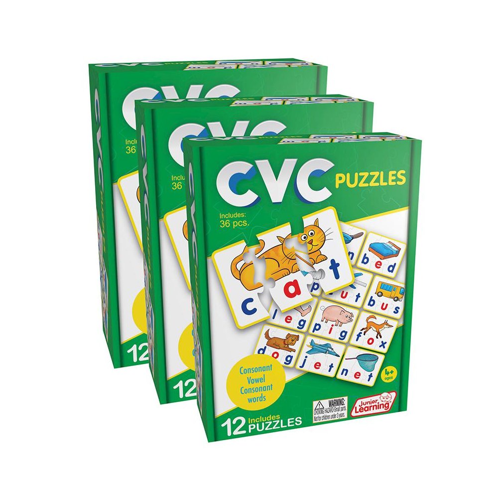 CVC Puzzles, 12 Per Set, 3 Sets. Picture 1