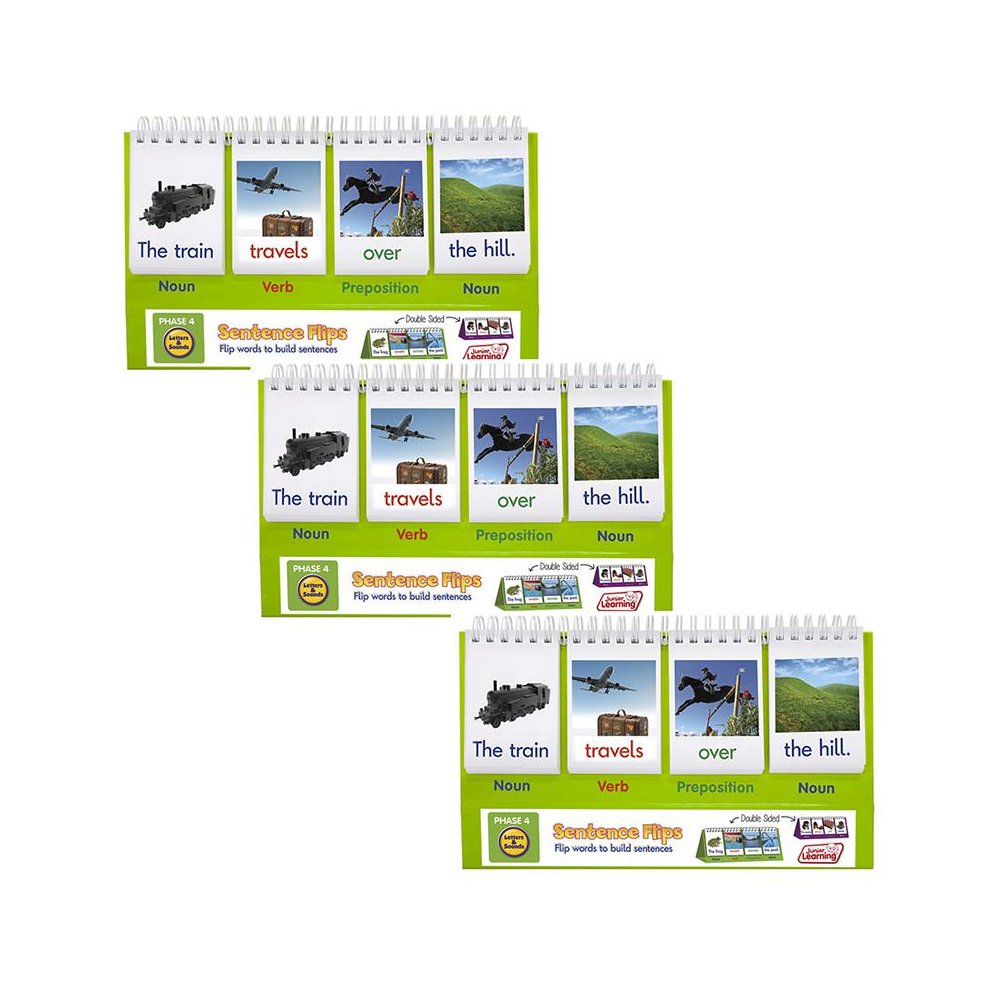 Sentence Flips, Double-Sided Sentence Building Flip Chart, Pack of 3. Picture 1