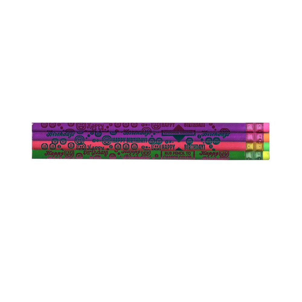 Thermo Happy Birthday Pencils, Assorted Colors, 12 Per Pack, 12 Packs. Picture 1