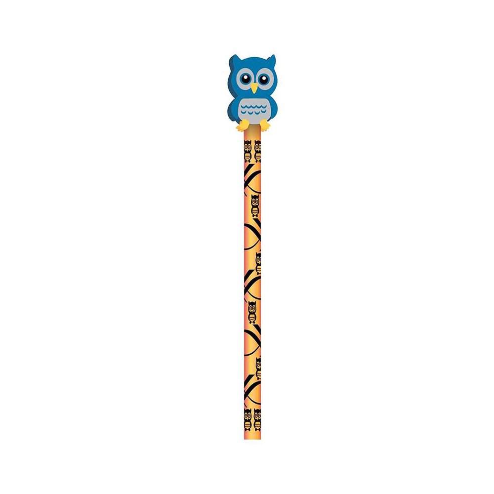Pencil & Eraser Topper Write-Ons, Hoot Owl, Pack of 36. Picture 1