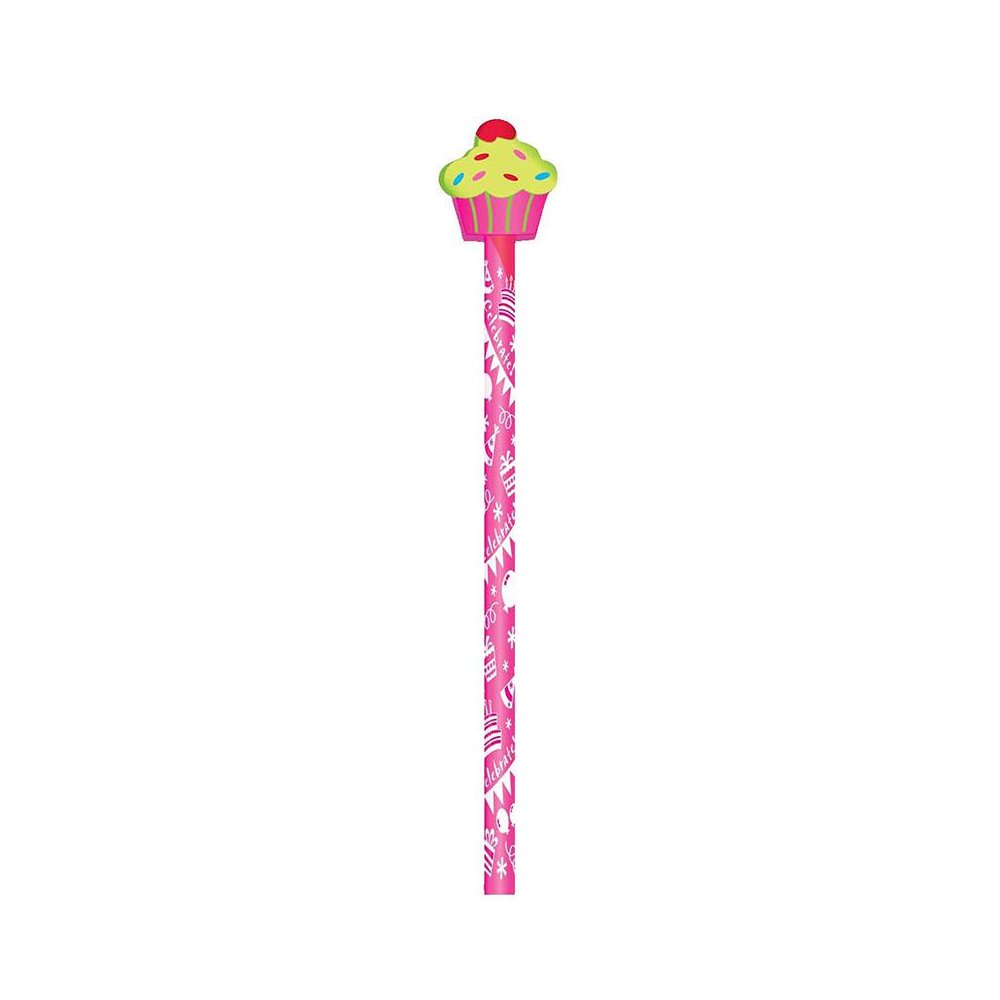 Pencil & Eraser Topper Write-Ons, Birthday Party, Pack of 36. Picture 1