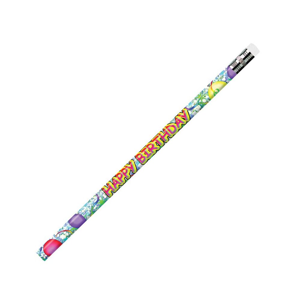 Happy Birthday Glitz Pencils, 12 Per Pack, 12 Packs. Picture 1