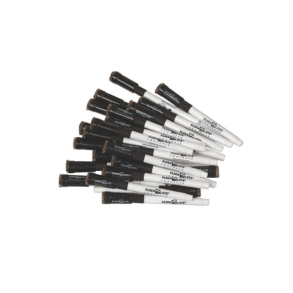 KLEENSLATE REPLACEMENT MARKERS 24PK BLACK W/ ERASERS. Picture 1