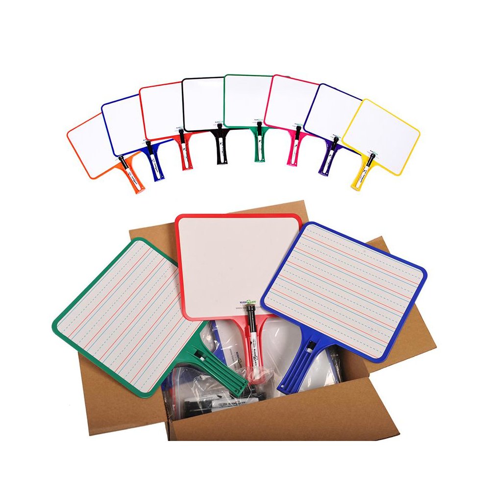 KLEENSLATE DRY ERASE PADDLES 24PK RECTANGULAR CLASSROOM SET. Picture 1