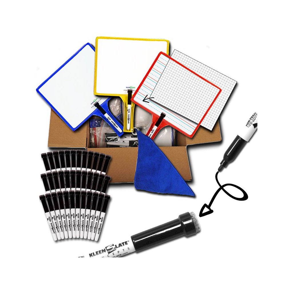 Customizable Handheld Whiteboards with Clear Dry Erase Sleeves Set of 36. Picture 1