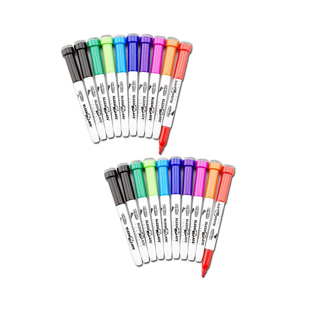 Dry Erase Student Markers with Erasers, Fine Point, 10 Per Pack, 2 Packs. Picture 1
