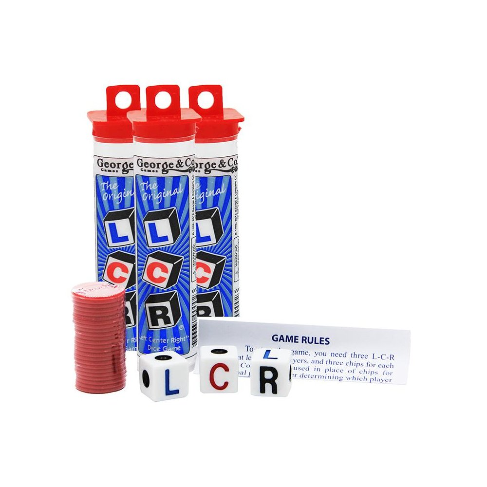 Left, Center, Right Dice Game, Pack of 3. Picture 1
