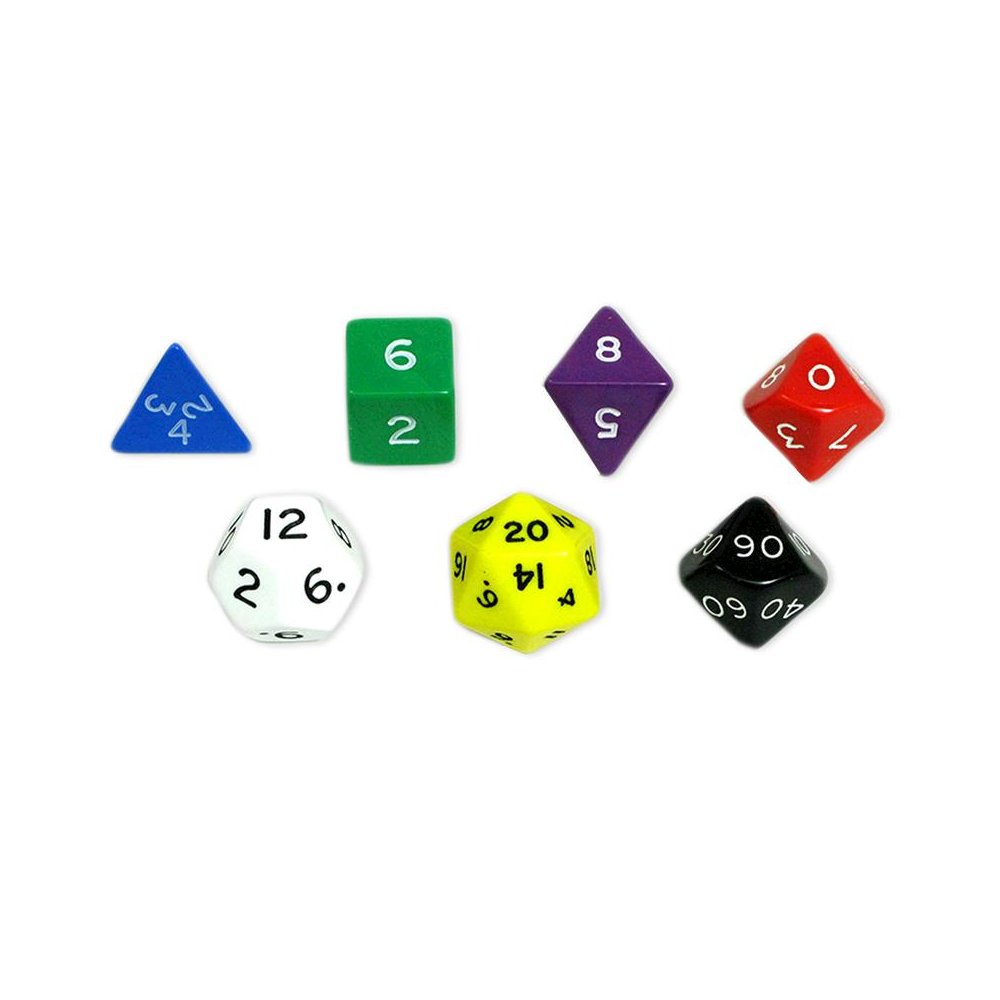 Jumbo Polyhedral Dice, Set of 7. Picture 1