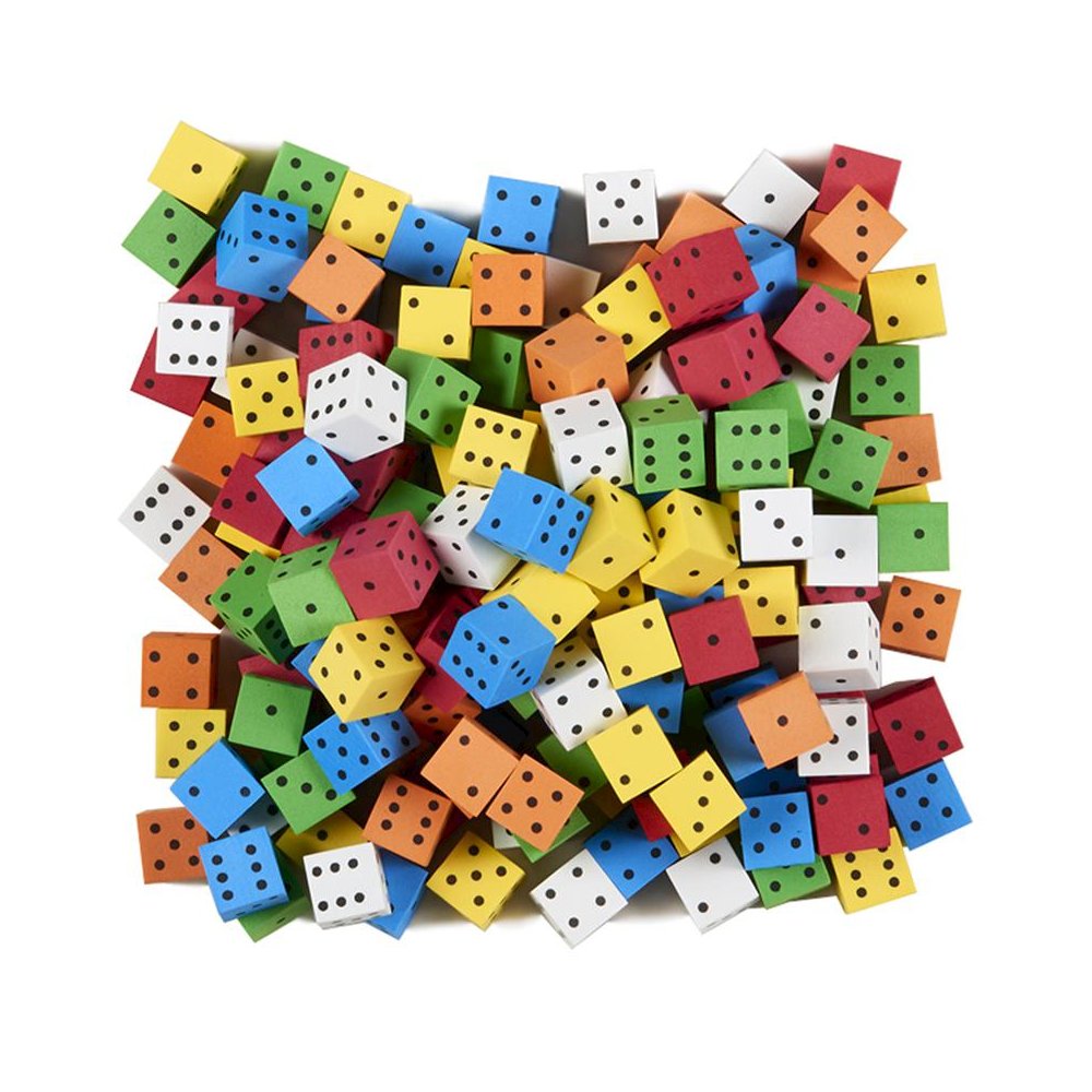 16Mm Color Spot Foam Dice 200 Count, Assorted. Picture 1