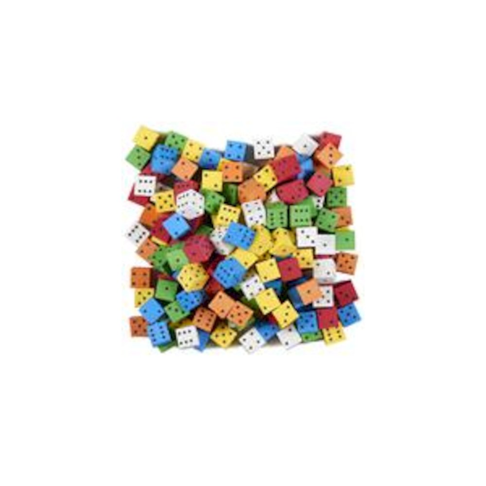 16Mm Color Spot Foam Dice 200 Count, Assorted. Picture 2