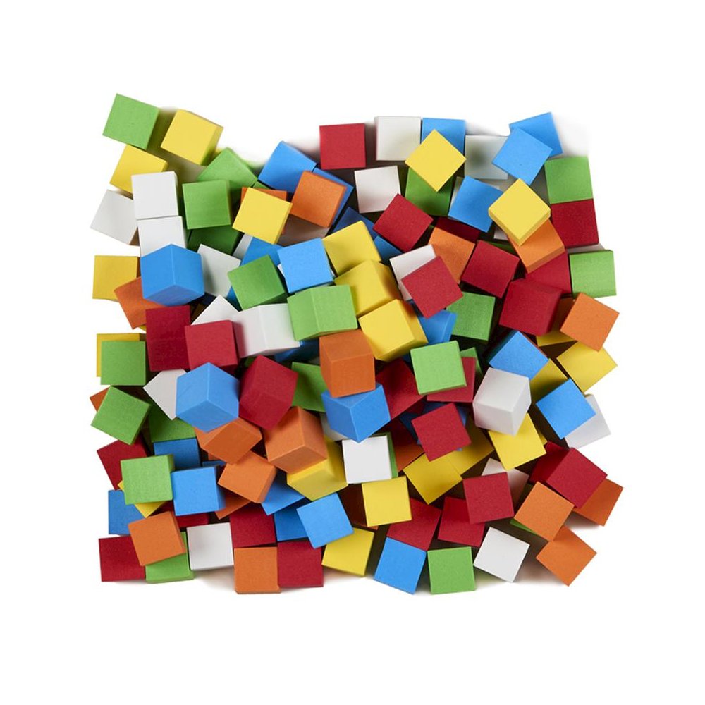 16Mm Blank Color Foam Dice 200 Ct, Assorted. Picture 1