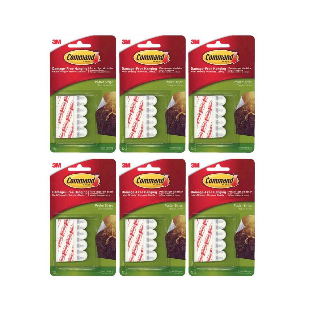Removable Poster Strips, 12 Strips Per Pack, 6 Packs. Picture 1