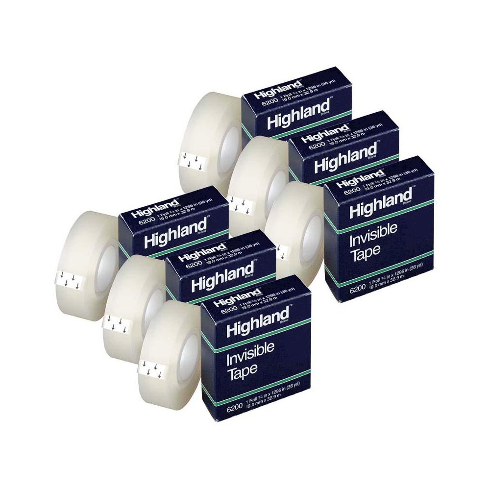 Invisible Tape, 3/4" x 1296", 6 Rolls. Picture 1