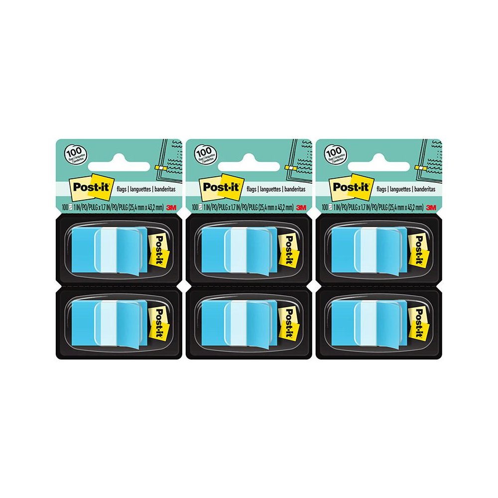 Flags - Blue, 50/Dispenser, 2 Dispenser/Pack, 3 Packs. Picture 1