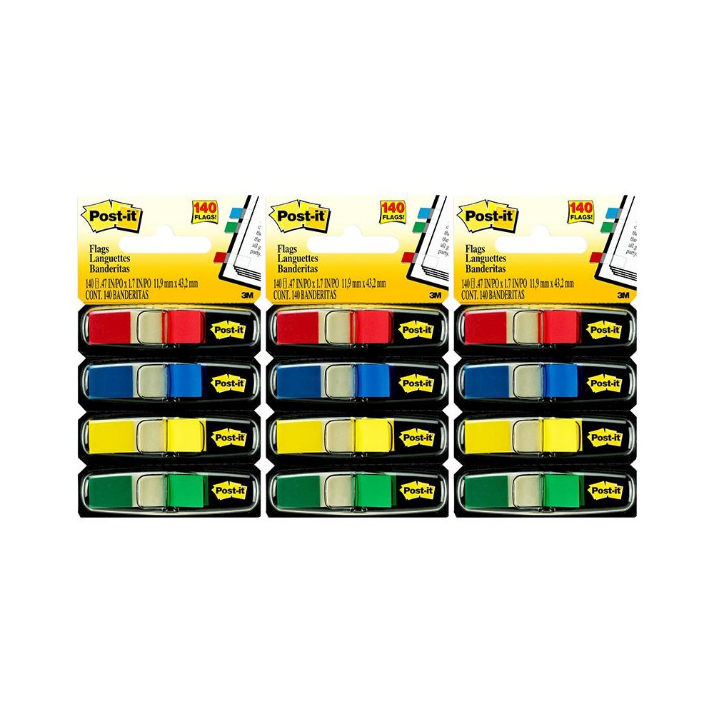 Flags, .47 in. Wide, 35 Flags/Dispenser, 4 Dispensers/Pack, 3 Packs. Picture 1