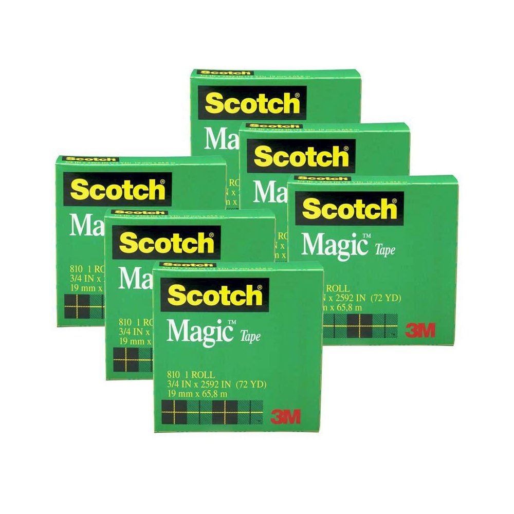 Magic Tape Refill Rolls, 3/4" x 1296" Per Roll, 6 Rolls. Picture 1