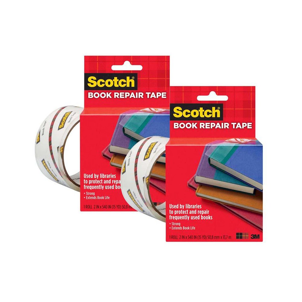 Book Tape, 2 in x 15 yd Per Roll, 2 Rolls. Picture 1