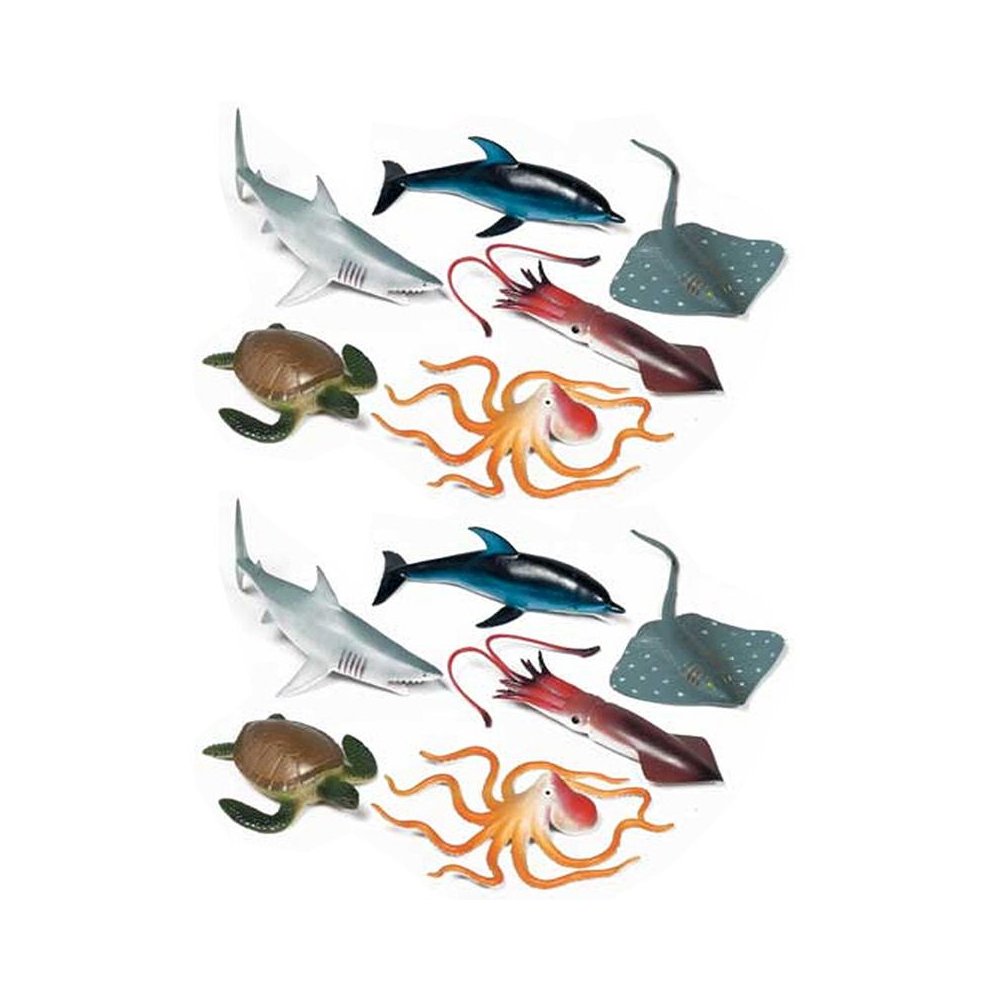 Ocean Animals Playset, 6 Per Set, 2 Sets. Picture 1