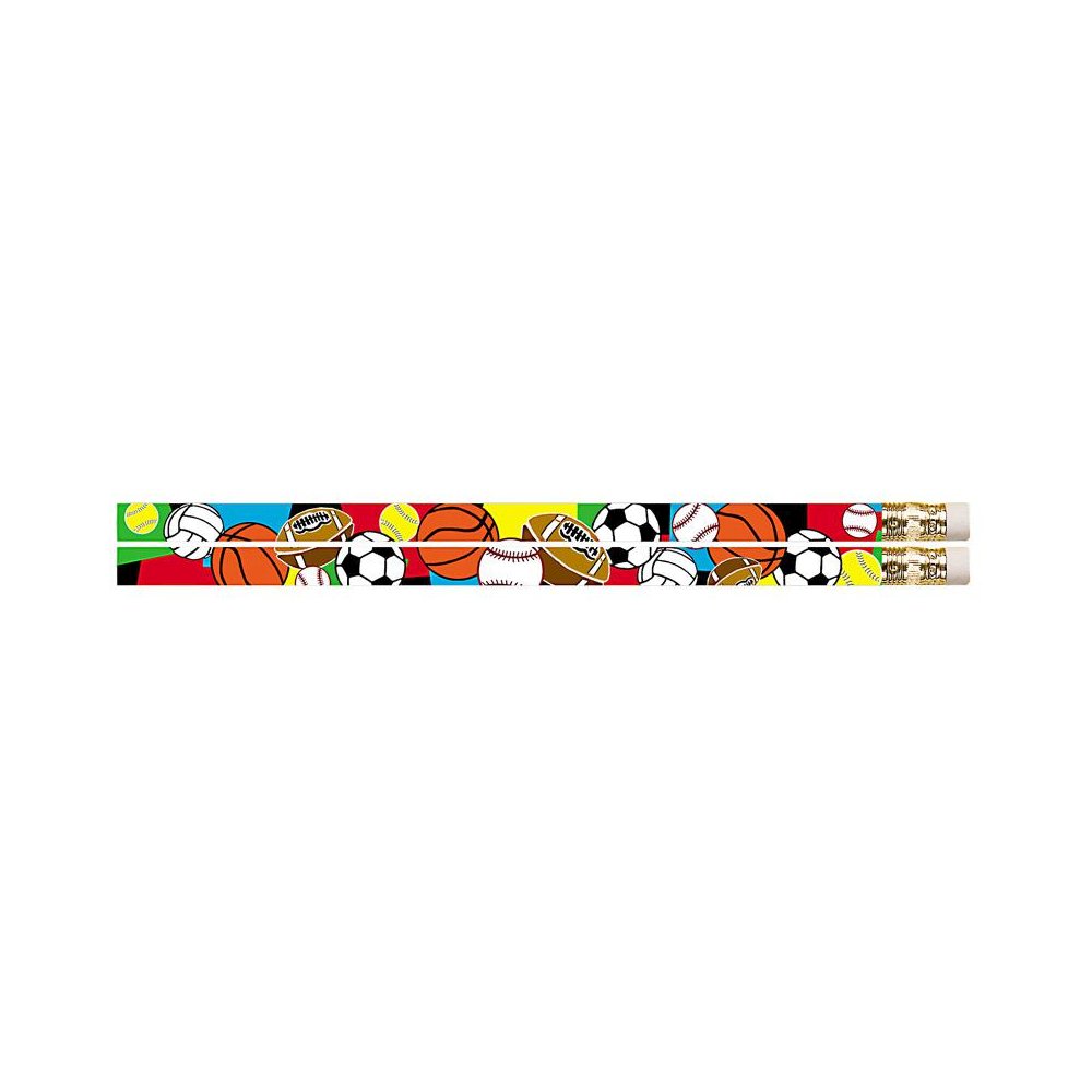 Super Sports Motivational/Fun Pencils, 12 Per Pack, 12 Packs. Picture 1