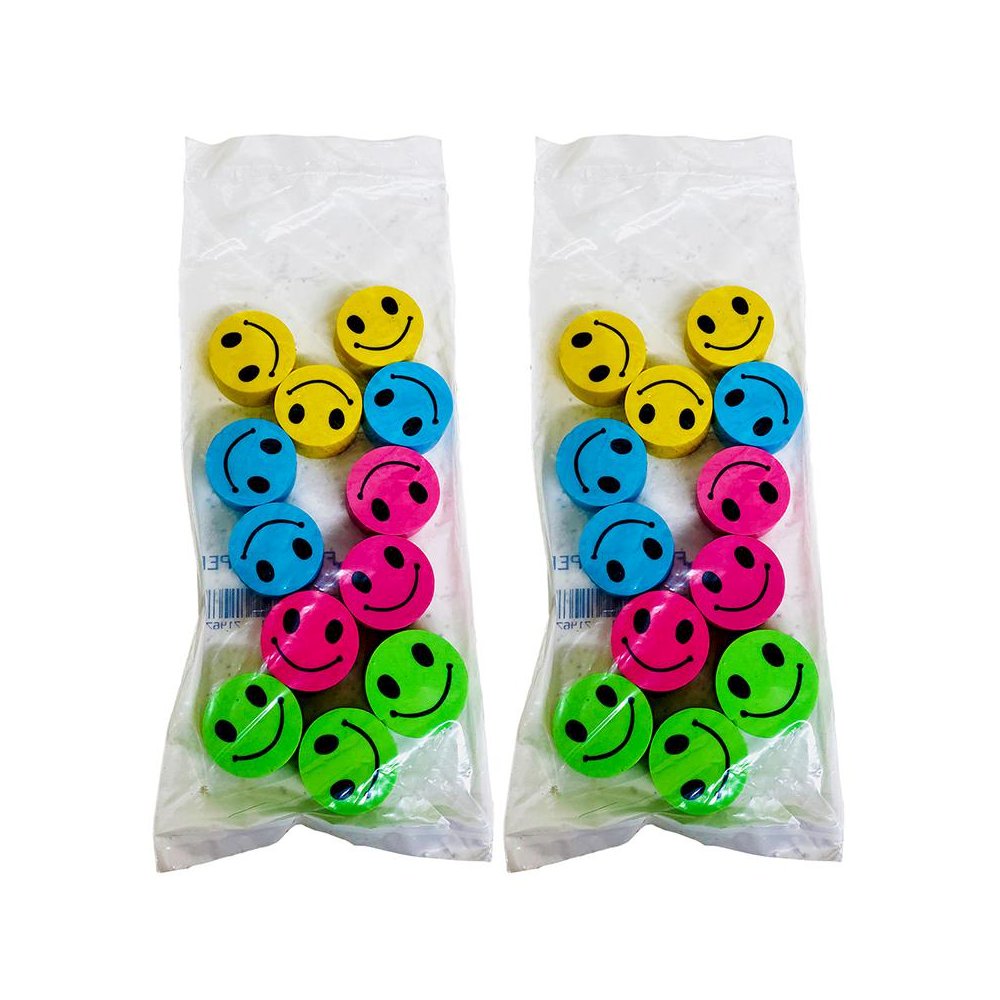 Happy Face Pencil Topper Erasers, 12 Per Pack, 12 Packs. Picture 1
