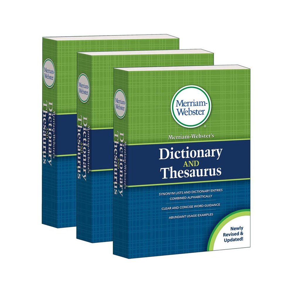 Merriam-Webster's Dictionary and Thesaurus, 2020 Copyright, Pack of 3. Picture 1