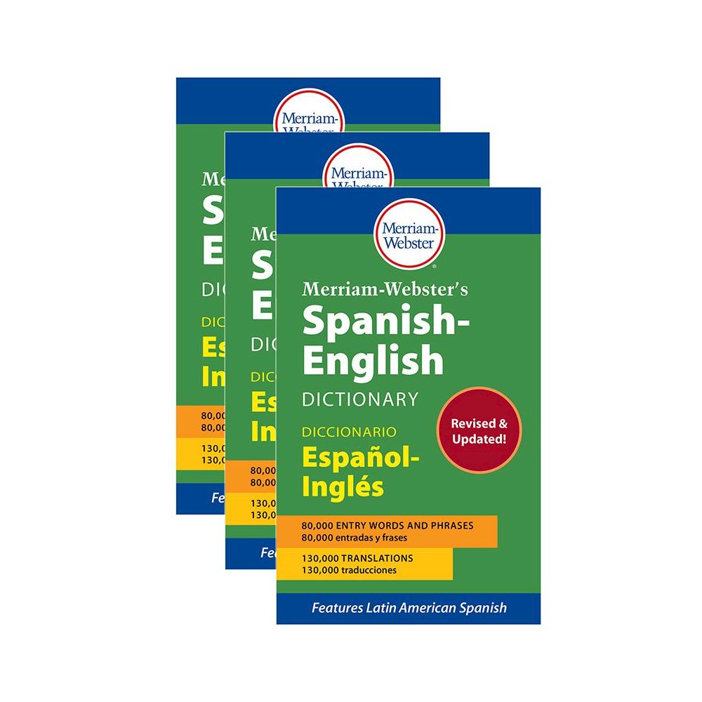 Merriam-Webster's Spanish-English Dictionary, Mass Market Paperback, Pack of 3. Picture 1