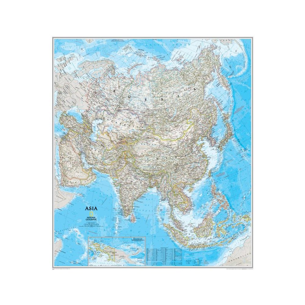 Asia Wall Map 34 X 38. Picture 1