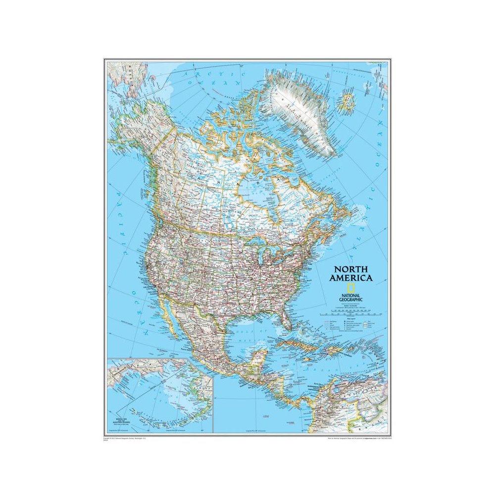 North America Wall Map 24 X 30. Picture 1