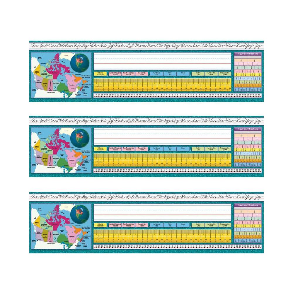 Canadian Intermediate Traditional Cursive Desk Plates, 36 Per Pack, 3 Packs. Picture 1