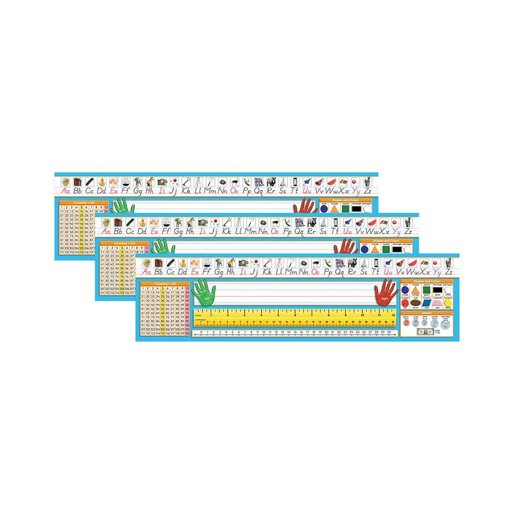 Primary Modern Manuscript Counting 1-120 Desk Plate, 36 Per Pack, 3 Packs. Picture 1