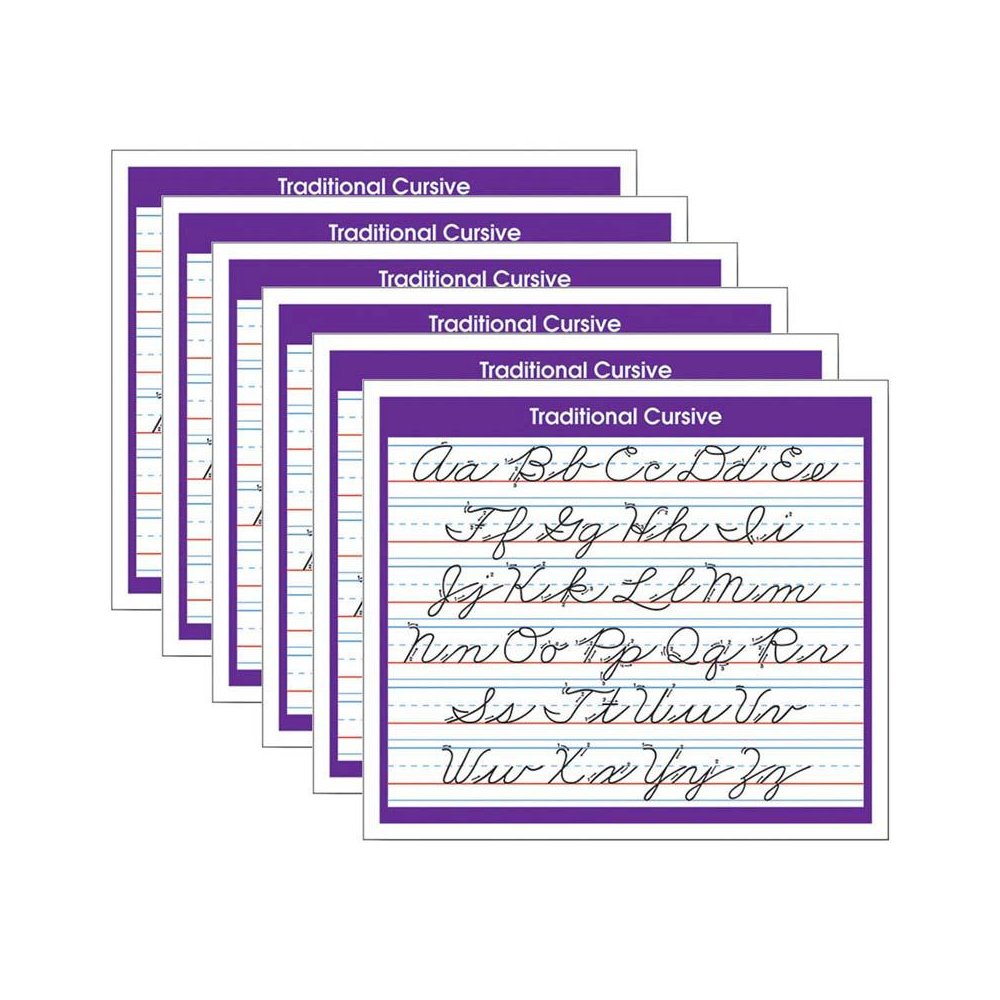 Adhesive Traditional Cursive Desk Prompt, 36 Per Pack, 6 Packs. Picture 1