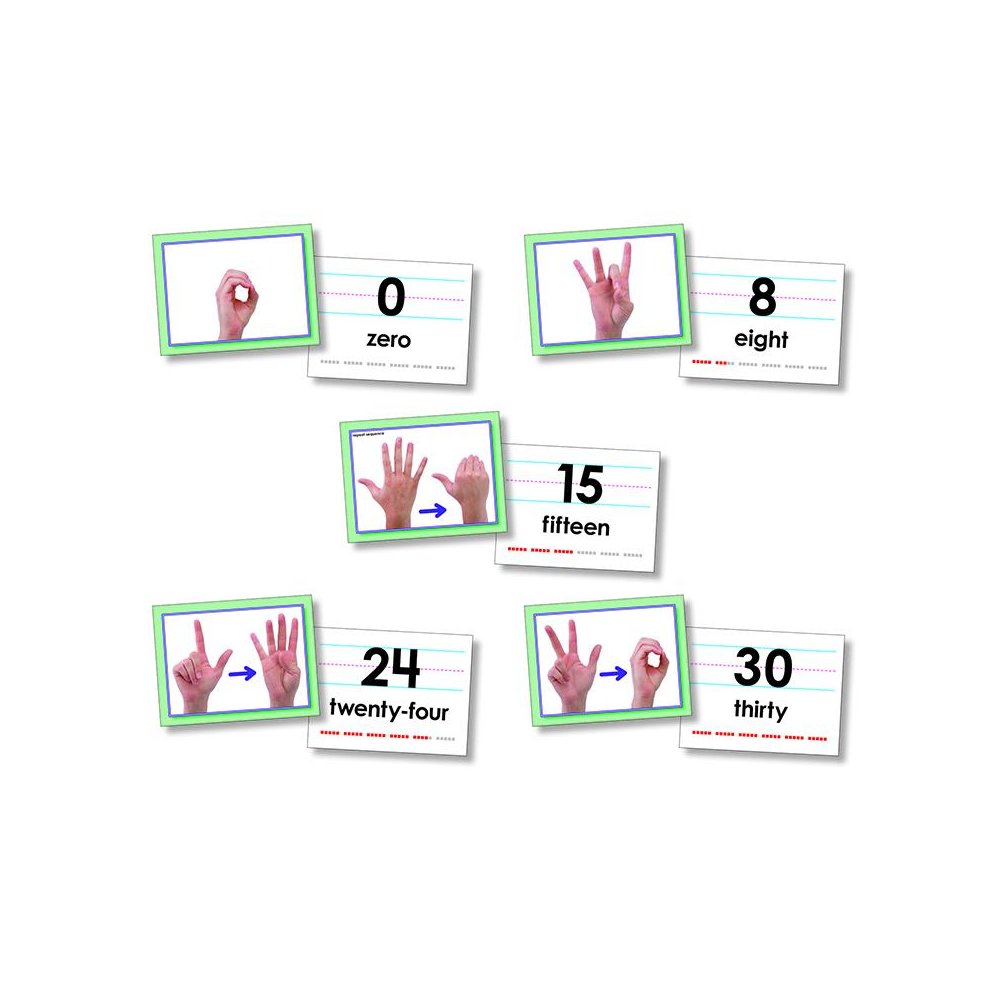 AMERICAN SIGN LANGUAGE CARDS NUMBER 0-30. Picture 1