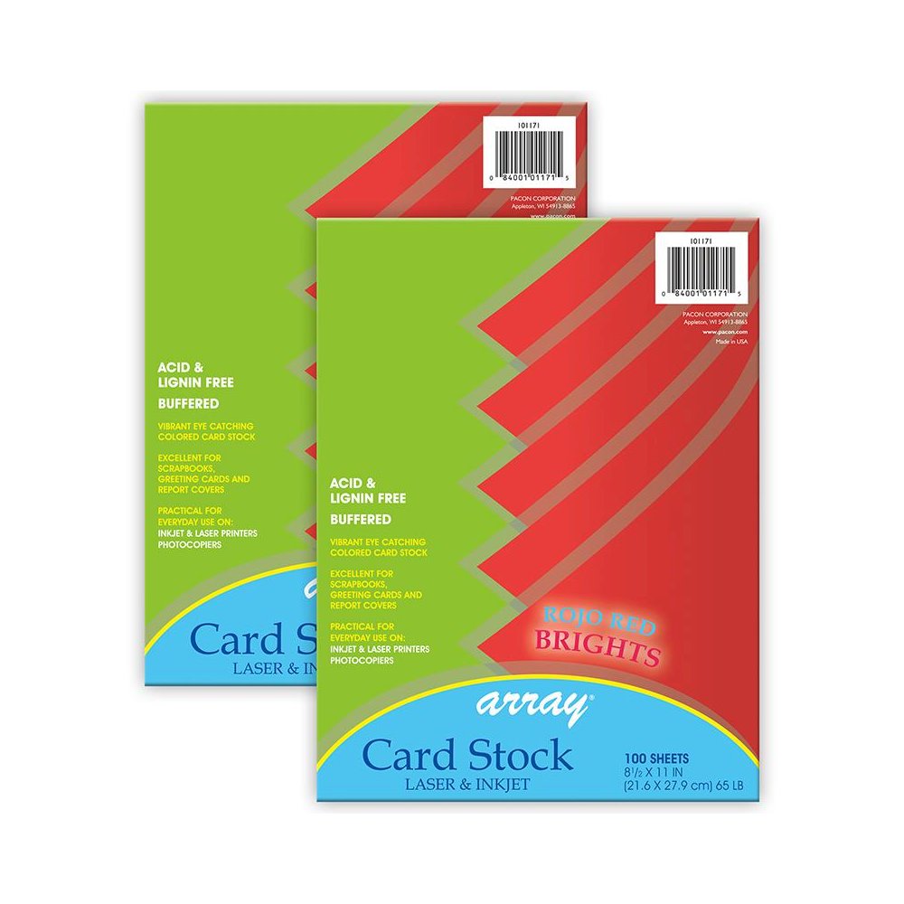 Card Stock, Rojo Red, 8-1/2" x 11", 100 Sheets Per Pack, 2 Packs. Picture 1