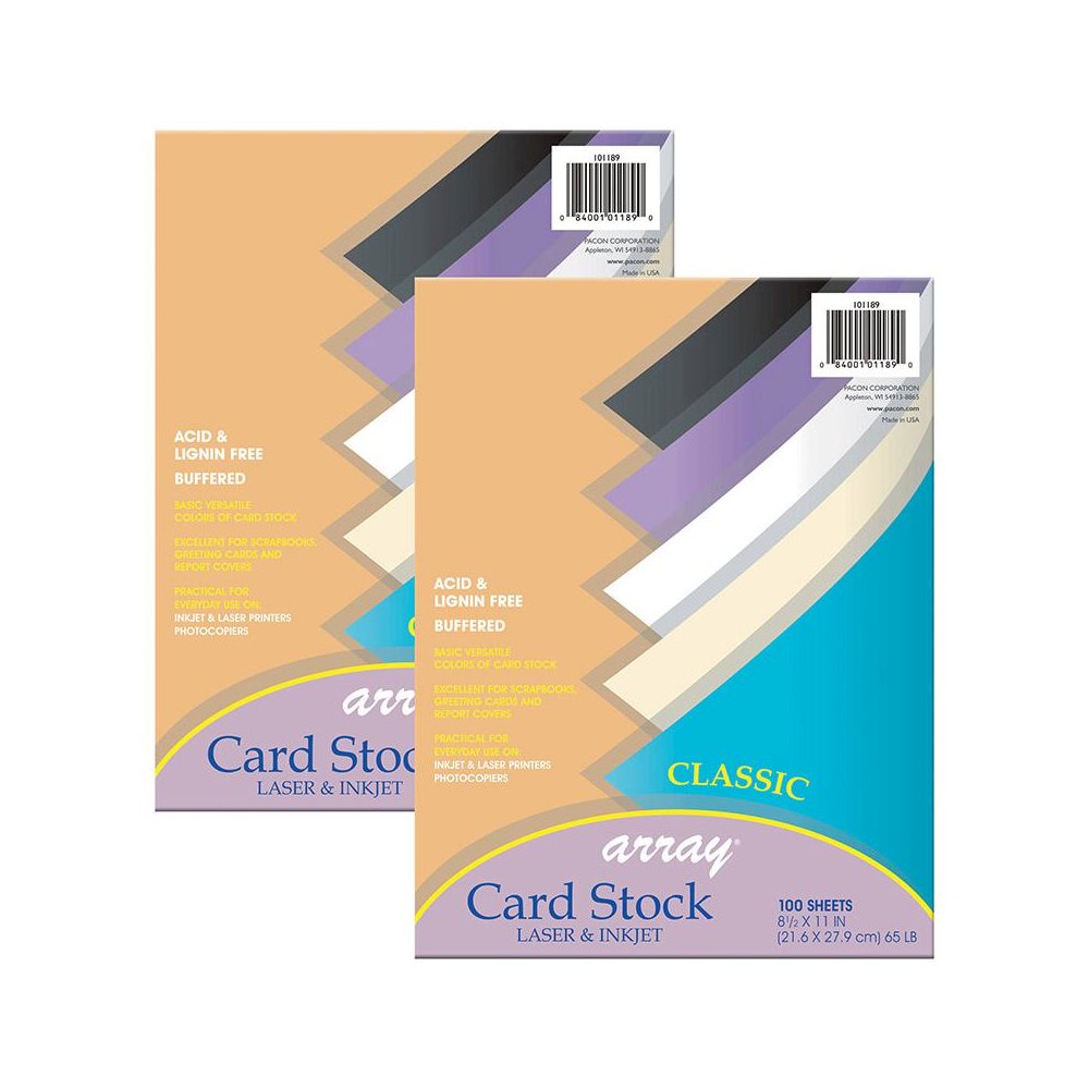 Classic Card Stock, 5 8-1/2" x 11", 100 Sheets Per Pack, 2 Packs. Picture 1