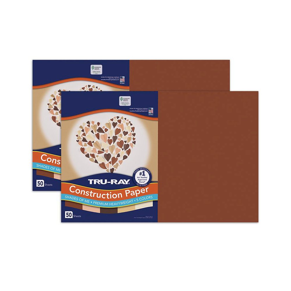 Construction Paper, Shades of Me Assortment, 50 Sheets Per Pack, 2 Packs. Picture 1