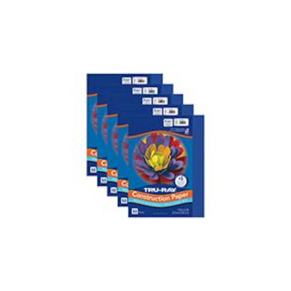 Construction Paper, Royal Blue, 9" x 12", 50 Sheets Per Pack, 5 Packs. Picture 1