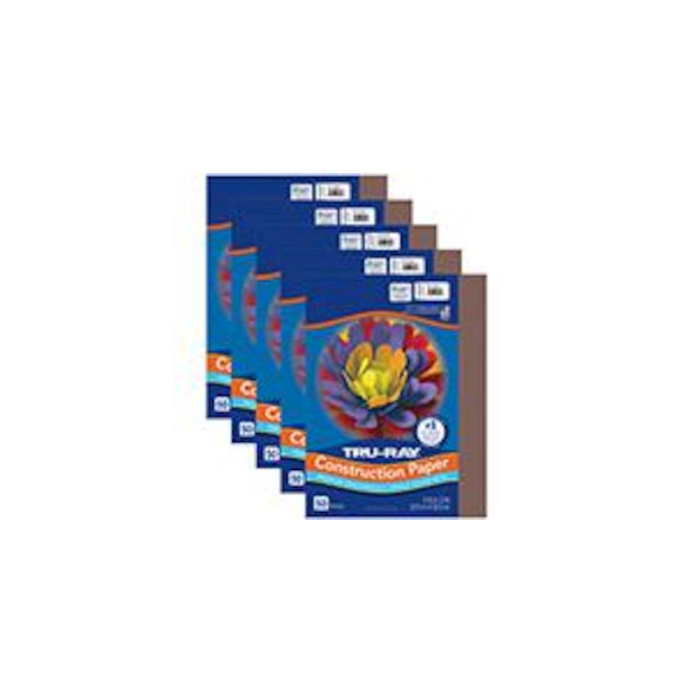 Construction Paper, Dark Brown, 9" x 12", 50 Sheets Per Pack, 5 Packs. Picture 1