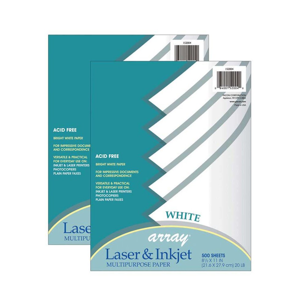 Multi-Purpose Paper, White, 8-1/2" x 11", 500 Sheets Per Pack, 2 Packs. Picture 1